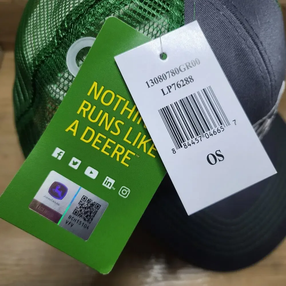 John Deere Power Pac Trucker Hat Men's OS Adjustable Gray Green New See Pictures